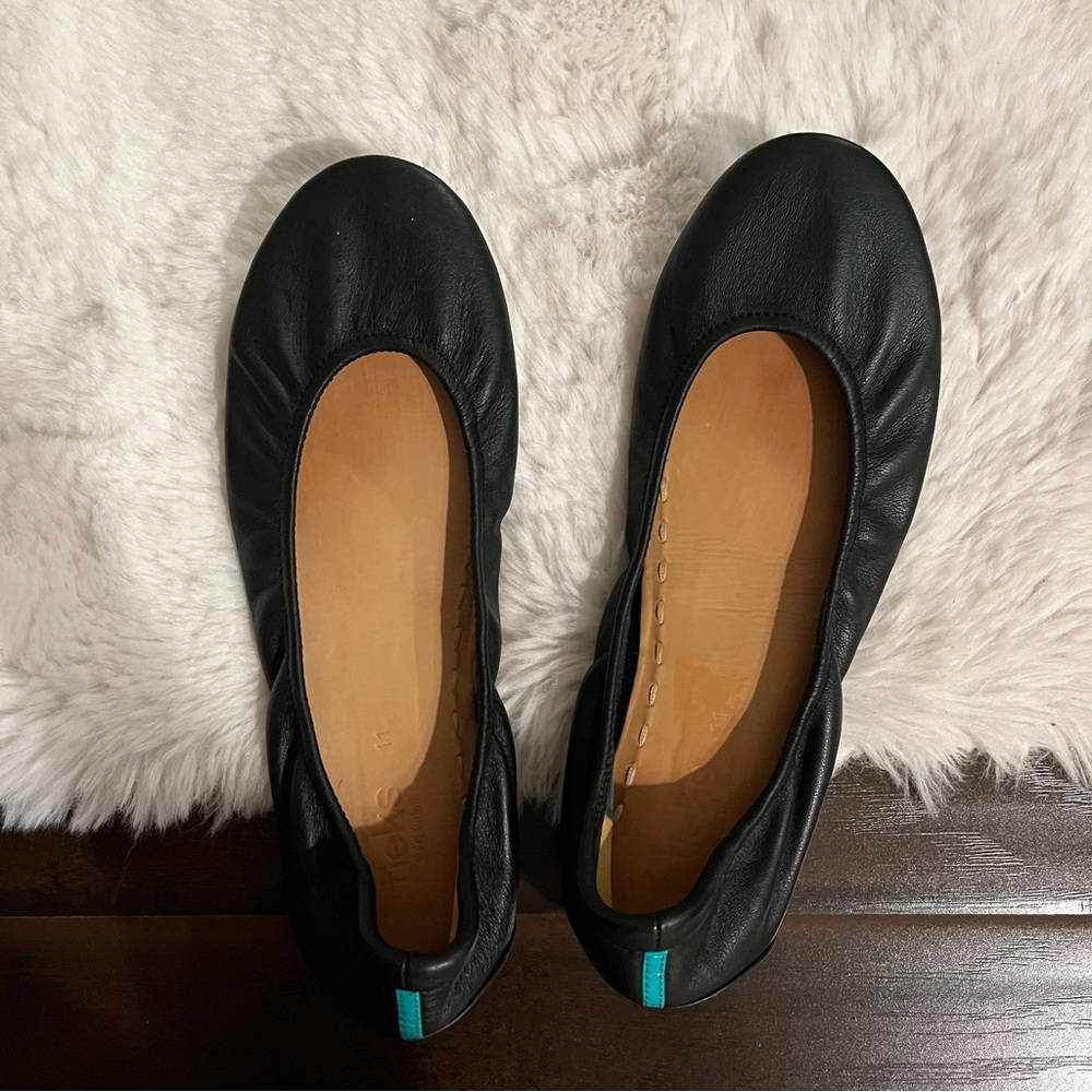 Tieks Matte Black Ballet Flats Size 11
